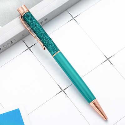 Zlatna olovka u prahu za živi pijesak Metalna kreativna studentska kemijska olovka Prilagođeni logotip Personalizirani poklon Uredski pribor Školski pribor