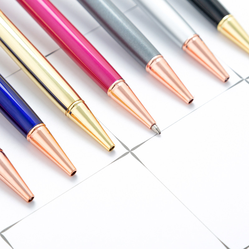 Zlatna olovka u prahu za živi pijesak Metalna kreativna studentska kemijska olovka Prilagođeni logotip Personalizirani poklon Uredski pribor Školski pribor