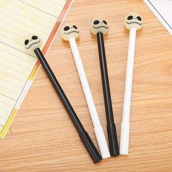 2 части Lytwtw\'s Cute creative Kawaii Noctilucent Skull Gel Pen Училищни офис консумативи Подарък за Хелоуин Канцеларски дръжки Прекрасни