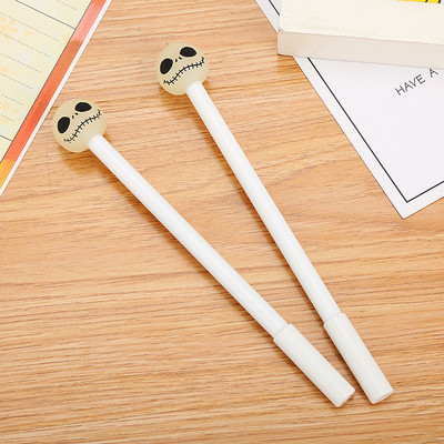 2 gabalu Lytwtw's cute radošais Kawaii Noctilucent Skull Gel Pen School biroja piederumi Helovīna dāvanu kancelejas piederumi.