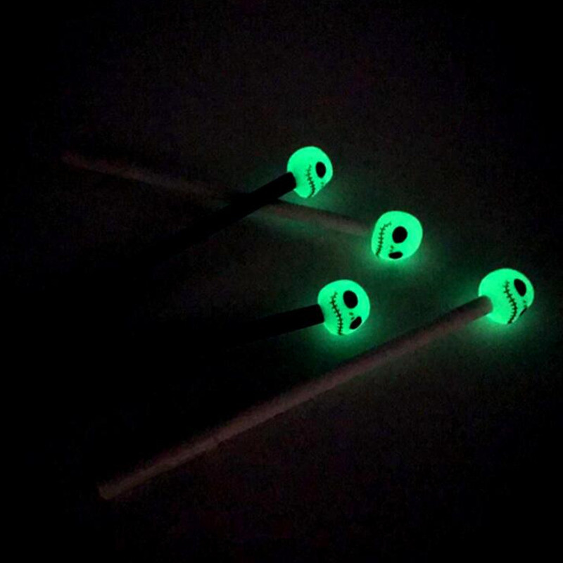 2 gabalu Lytwtw's cute radošais Kawaii Noctilucent Skull Gel Pen School biroja piederumi Helovīna dāvanu kancelejas piederumi.