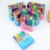 12/18/24/36 Krāsas/Kastīte Mazgājama krāsaina pildspalva Radoša krāsaina bērnu grafiti gleznošanas pildspalva Studentu kancelejas preces bērniem dāvanas