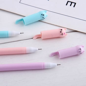 5 бр./компл. Kawaii Cat Gel Pen 0,38 mm Creative Cute Neutral Ink Pen Детски подарък писалка за писане Училищни офис консумативи канцеларски материали