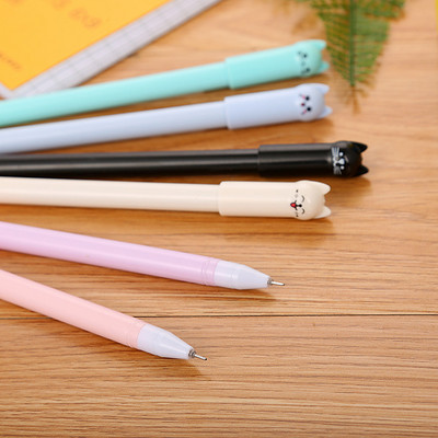 5 τεμ/σετ Kawaii Cat Gel στυλό 0,38mm Creative Cute Neutral Ink Στυλό για παιδιά Δώρο Γραφής Στυλό Σχολική προμήθειες γραφείου χαρτικά