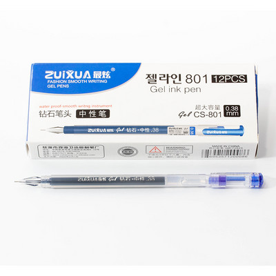 1db Kreatív gyémántfejű 0,38 mm-es gél toll Irodai egyszerű aláírás toll fekete, piros és kék négyszínű diák tinta toll