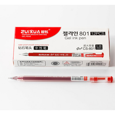 1db Kreatív gyémántfejű 0,38 mm-es gél toll Irodai egyszerű aláírás toll fekete, piros és kék négyszínű diák tinta toll