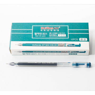 1db Kreatív gyémántfejű 0,38 mm-es gél toll Irodai egyszerű aláírás toll fekete, piros és kék négyszínű diák tinta toll