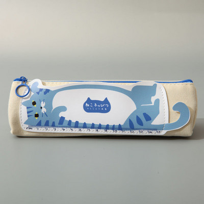 Mielas Cat Kawaii didelės talpos pieštuko dėklas studentui, drobinis trikampis rašiklio dėklas Studentų raštinės reikmenys mokykloms atgal į mokyklą
