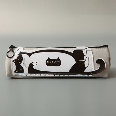 Mielas Cat Kawaii didelės talpos pieštuko dėklas studentui, drobinis trikampis rašiklio dėklas Studentų raštinės reikmenys mokykloms atgal į mokyklą