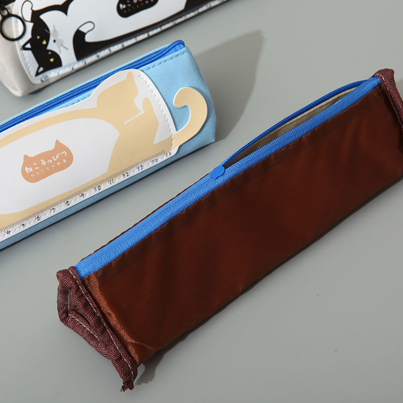 Mielas Cat Kawaii didelės talpos pieštuko dėklas studentui, drobinis trikampis rašiklio dėklas Studentų raštinės reikmenys mokykloms atgal į mokyklą