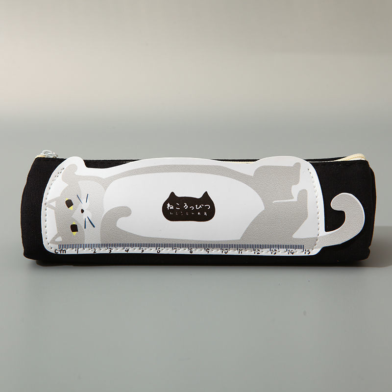 Mielas Cat Kawaii didelės talpos pieštuko dėklas studentui, drobinis trikampis rašiklio dėklas Studentų raštinės reikmenys mokykloms atgal į mokyklą