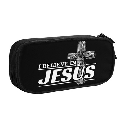 Jézus Napraforgó Spirituális Keresztény Hit Vallási Tolltartó Fiúk Gilrs Nagy tároló tolltáska Tasak Diákok Irodaszerek