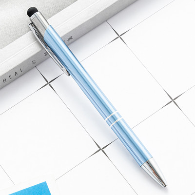 Krāsainas pielāgotas LOGO skārienekrāna metāla lodīšu pildspalvas ar roku rakstītas biroja burtiem parakstu pildspalvas dzimšanas dienas kāzu dāvanu pildspalvas