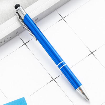 Krāsainas pielāgotas LOGO skārienekrāna metāla lodīšu pildspalvas ar roku rakstītas biroja burtiem parakstu pildspalvas dzimšanas dienas kāzu dāvanu pildspalvas