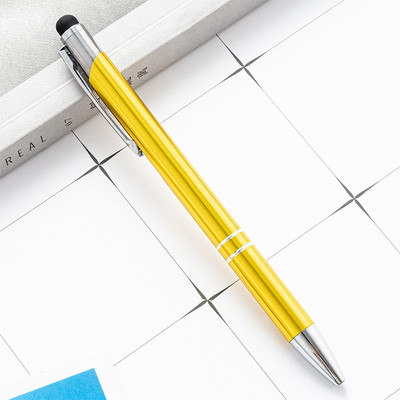 Krāsainas pielāgotas LOGO skārienekrāna metāla lodīšu pildspalvas ar roku rakstītas biroja burtiem parakstu pildspalvas dzimšanas dienas kāzu dāvanu pildspalvas