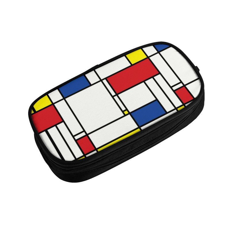 Kawaii Piet Mondrian Minimalist De Stijl zīmuļu futrālis meitenei zēnam Lielas ietilpības modernās mākslas zīmuļkastes skolas piederumi