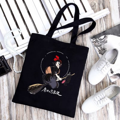 Anime Spirited Away Totoro Geantă de cumpărături Geanta grafică Harajuku Geanta de cumpărături femei Geanta de umăr din pânză Femei Ulzzang Funny Eco 90s