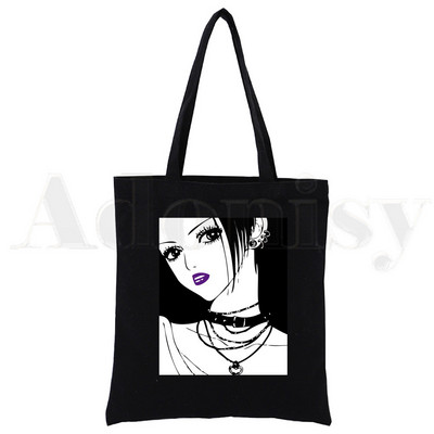 Hot JapanAnime Nana Osak Kawaii Ren Honjo Manga Lielas ietilpības glabāšanas rokassomiņa Plecu soma Tote Atkārtoti lietojama studentu grāmatu soma