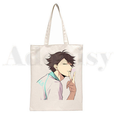 Oikawa Tooru Haikyuu Aoba Johsai High School Anime Ručne torbe Torbe na rame Ležerna kupnja Ženska torba Elegantna platnena torba