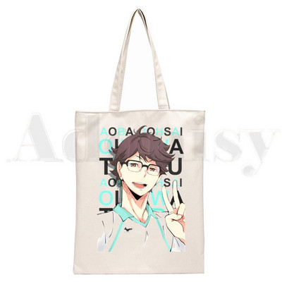 Oikawa Tooru Haikyuu Aoba Johsai High School Anime Ručne torbe Torbe na rame Ležerna kupnja Ženska torba Elegantna platnena torba