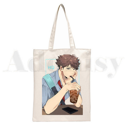 Oikawa Tooru Haikyuu Aoba Johsai High School Anime Ručne torbe Torbe na rame Ležerna kupnja Ženska torba Elegantna platnena torba