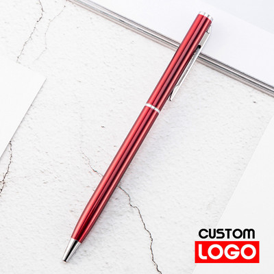 Nova metalna kemijska olovka, olovka od ružičastog zlata, prilagođeni logotip, reklamna kemijska olovka s ugraviranim nazivom Školski i uredski pribor