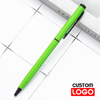 Nova metalna kemijska olovka, olovka od ružičastog zlata, prilagođeni logotip, reklamna kemijska olovka s ugraviranim nazivom Školski i uredski pribor