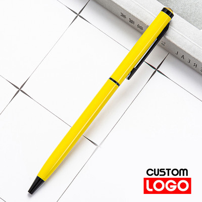 Nova metalna kemijska olovka, olovka od ružičastog zlata, prilagođeni logotip, reklamna kemijska olovka s ugraviranim nazivom Školski i uredski pribor