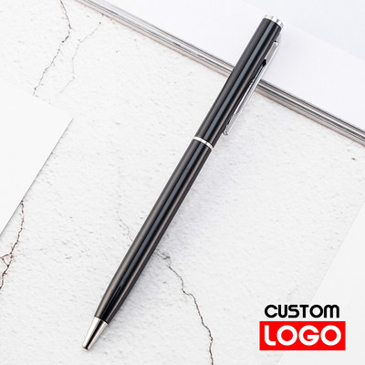 Nova metalna kemijska olovka, olovka od ružičastog zlata, prilagođeni logotip, reklamna kemijska olovka s ugraviranim nazivom Školski i uredski pribor