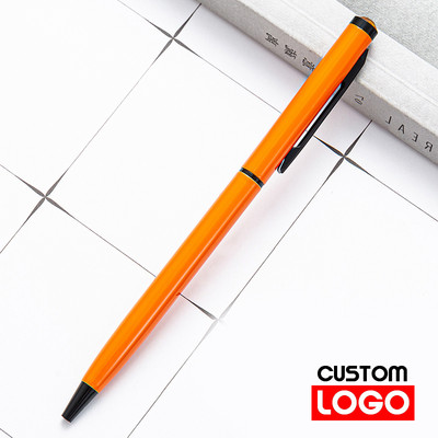 Nova metalna kemijska olovka, olovka od ružičastog zlata, prilagođeni logotip, reklamna kemijska olovka s ugraviranim nazivom Školski i uredski pribor