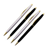 Metalna olovka od 3 komada Rotirajuća metalna kemijska olovka od nehrđajućeg čelika Komercijalna kemijska olovka Poklon pribor Luksuzna kristalna olovka