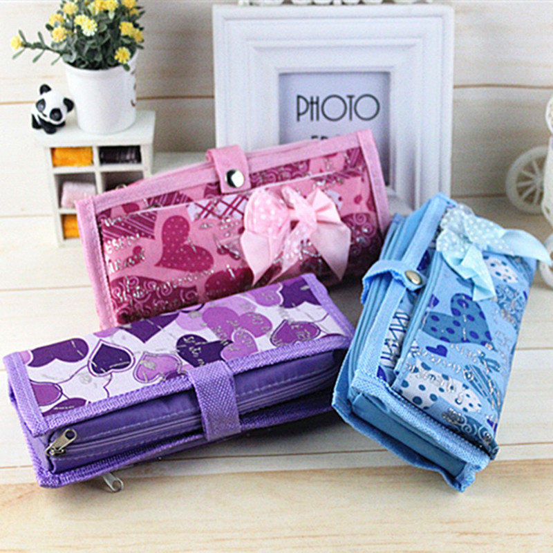 Kawaii Bow-Knot Girl Husă de creion de mare capacitate Geantă de pix de școală multifuncțională Papetărie drăguță Rechizite școlare