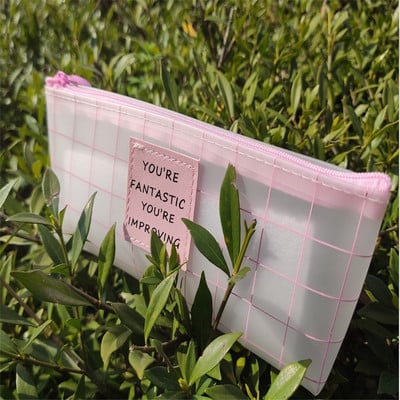 Slatka ružičasta prozirna rešetka Torbica za olovke velikog kapaciteta Torbica za olovke Torbica za olovke Torbica za olovke Držač organizatora za pohranu papira