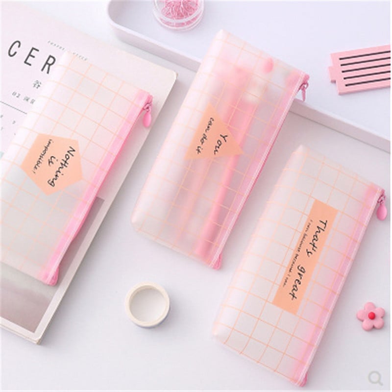 Slatka ružičasta prozirna rešetka Torbica za olovke velikog kapaciteta Torbica za olovke Torbica za olovke Torbica za olovke Držač organizatora za pohranu papira