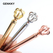 GENKKY Pen Exquisite Shining Crown Kemijska olovka Alat za pisanje s kristalnim dijamantom Uredski pribor Studentska dopisnica Srebrna RoseGold