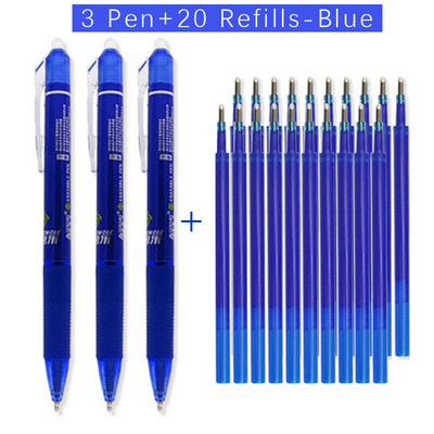 Set de 23 de pixuri cu gel șters de mare capacitate, cu reumplere stilou de 0,5 mm Tije magice înlocuibile, mâner lavabil, articole de papetărie pentru școală