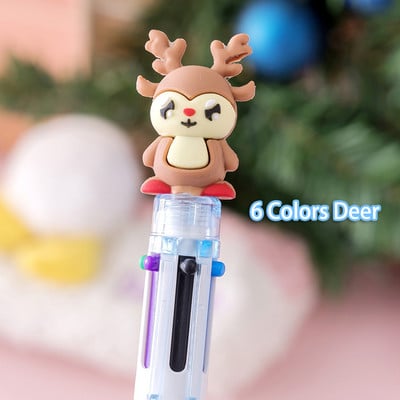 6/10 boja slatka božićna kemijska olovka crtani Djed Božićnjak Božićna kemijska olovka Uredski školski pribor za pisanje