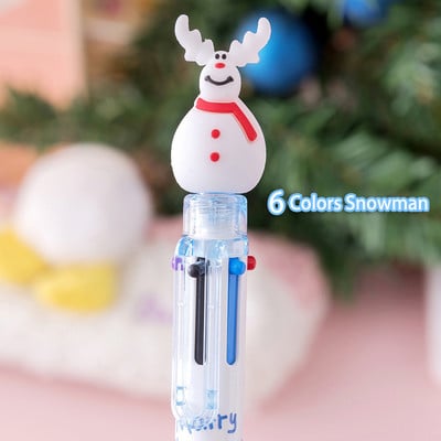 6/10 boja slatka božićna kemijska olovka crtani Djed Božićnjak Božićna kemijska olovka Uredski školski pribor za pisanje