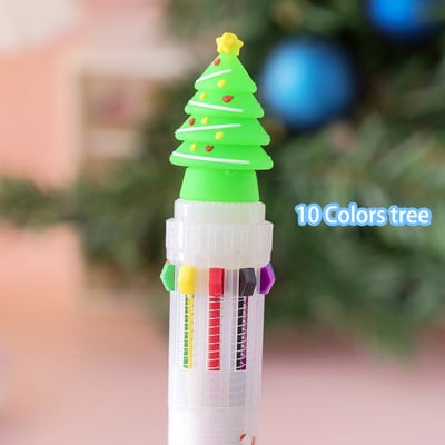 6/10 boja slatka božićna kemijska olovka crtani Djed Božićnjak Božićna kemijska olovka Uredski školski pribor za pisanje