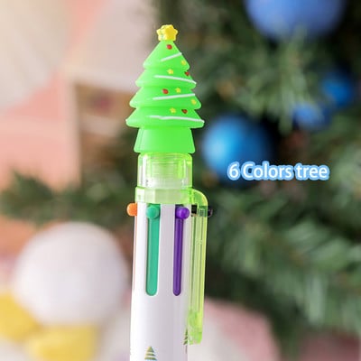 6/10 boja slatka božićna kemijska olovka crtani Djed Božićnjak Božićna kemijska olovka Uredski školski pribor za pisanje