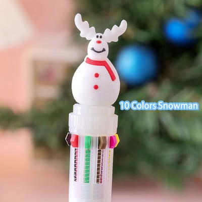 6/10 boja slatka božićna kemijska olovka crtani Djed Božićnjak Božićna kemijska olovka Uredski školski pribor za pisanje