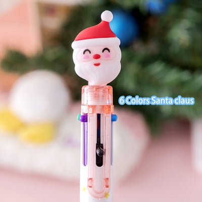 6/10 boja slatka božićna kemijska olovka crtani Djed Božićnjak Božićna kemijska olovka Uredski školski pribor za pisanje