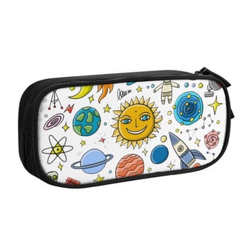 Space Rocket Planet Pencil for Girl Boy Large Storage Universe Alien Astronaut Spaceship Химикалка Кутия Чанта Ученически пособия