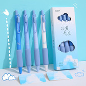 4 τεμ Blue Sky Gel στυλό Σετ Soft Touch Holding 0,5mm Ballpoint Black Color Ink for Writing Office School F7359