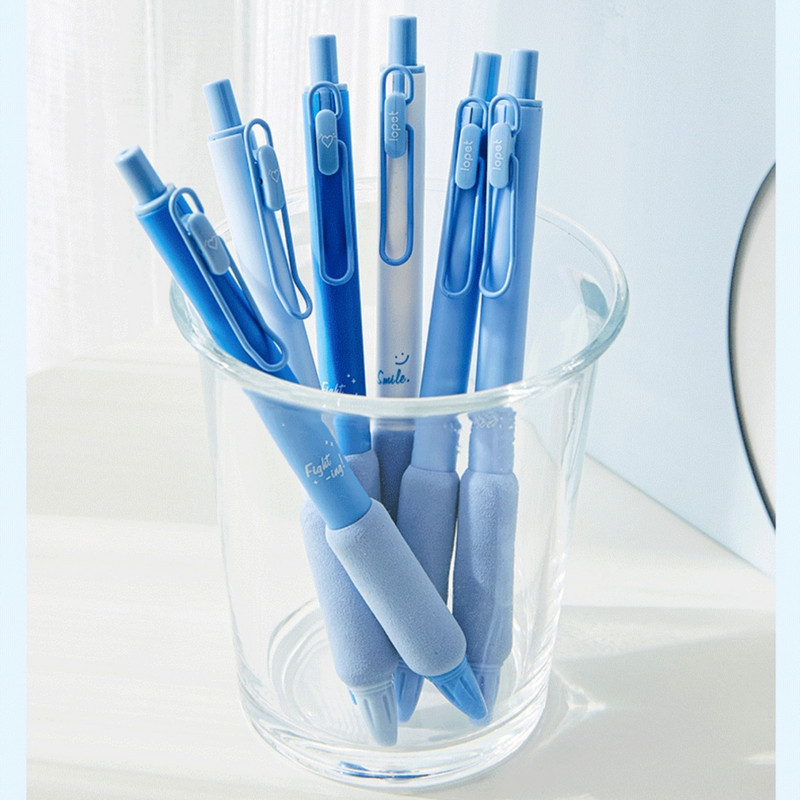 4 τεμ Blue Sky Gel στυλό Σετ Soft Touch Holding 0,5mm Ballpoint Black Color Ink for Writing Office School F7359