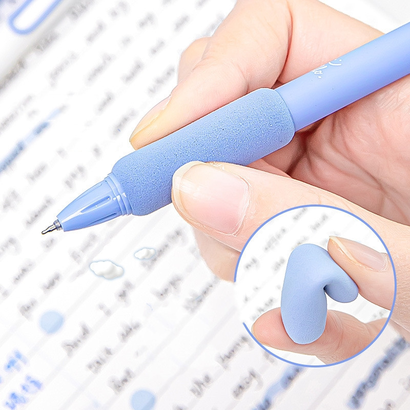 4 τεμ Blue Sky Gel στυλό Σετ Soft Touch Holding 0,5mm Ballpoint Black Color Ink for Writing Office School F7359