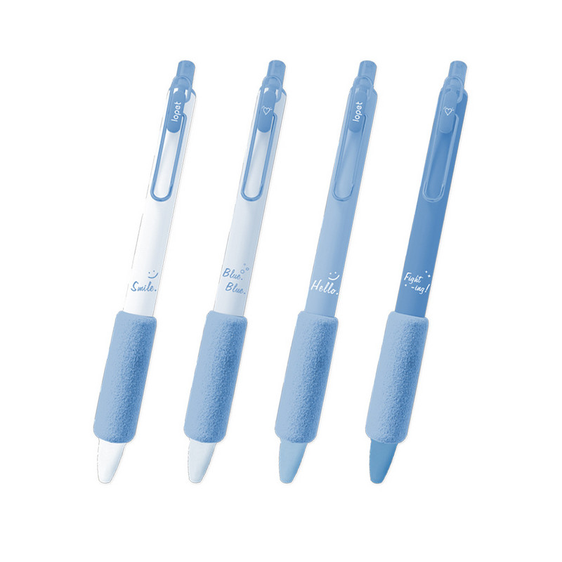 4 τεμ Blue Sky Gel στυλό Σετ Soft Touch Holding 0,5mm Ballpoint Black Color Ink for Writing Office School F7359