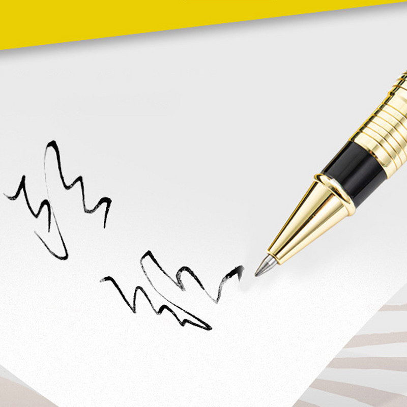 Luksuzne zlatne kemijske olovke s potpisom od crnog drveta za poslovne pisaće olovke s tintom Uredski školski pribor Pribor