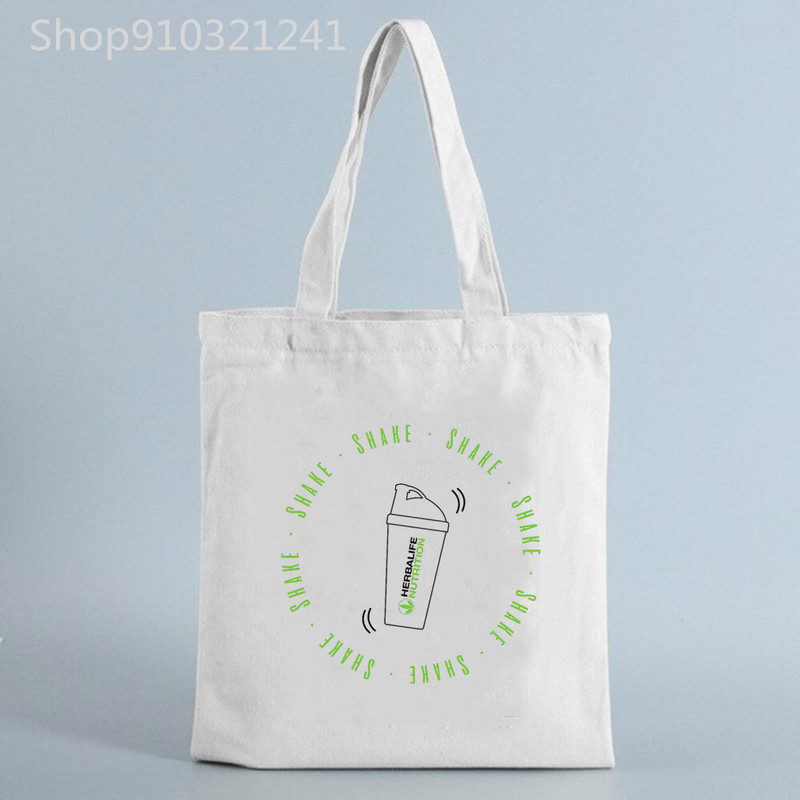 Wake Shake Herbalife Maitinimo krepšiai Pirkiniai Laiškai Rankinės Spausdinti Moteriški drobiniai Krepšiai Mados Pirkėjų Krepšys Nešiojami krepšiai Pečių krepšiai