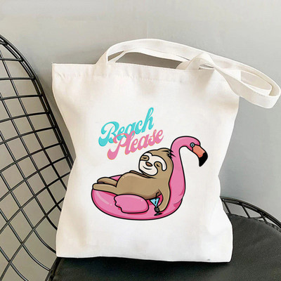 New Flamingo Sakura Flower Women Shopper Bag Geanta Harajuku Cumpărături Pânză Shopper Geantă Fată Geanta de mână Tote Geanta de umăr Geantă Lady